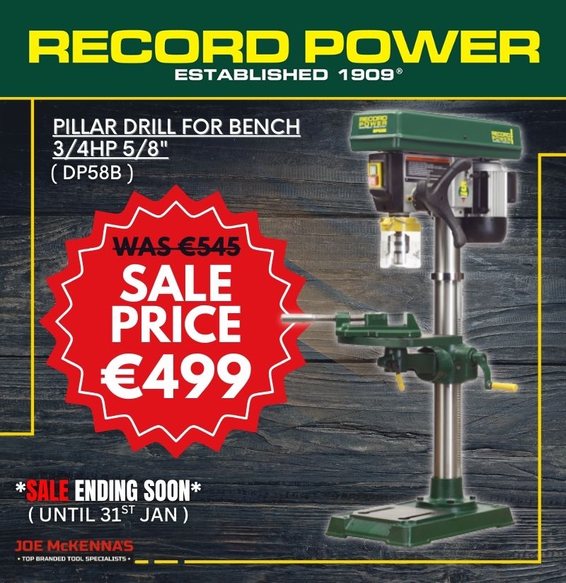 Record power, RECORD PILLAR DRILL FOR BENCH 3/4HP 5/8", JoeMckenna Limerick, Hardware, Woodwork, Machineries, Record Power Ireland